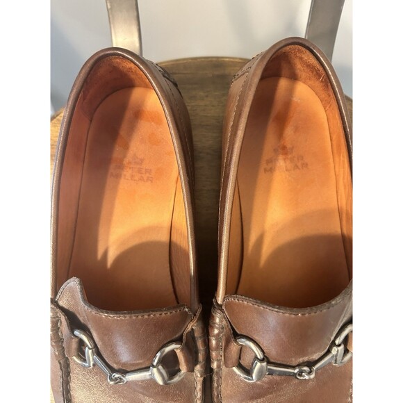 Peter Millar Mens Shoes Size 7 M Leather Brown Slip On Horse Bit Loafer Driving - Picture 3 of 7